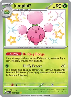 Jumpluff card from Paldean Fates, number 098/91