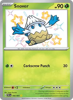 Snover card from Paldean Fates, number 100/91
