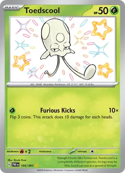 Toedscool card from Paldean Fates, number 105/91