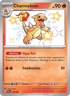 Charmeleon card from Paldean Fates, number 110/91