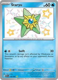 Staryu card from Paldean Fates, number 118/91