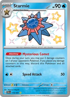 Starmie card from Paldean Fates, number 119/91