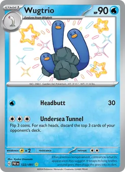 Wugtrio card from Paldean Fates, number 122/91