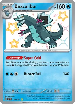 Baxcalibur card from Paldean Fates, number 130/91