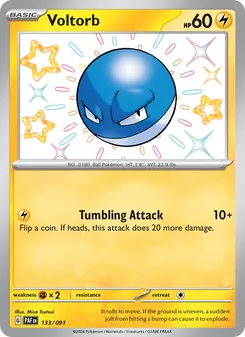 Voltorb card from Paldean Fates, number 133/91