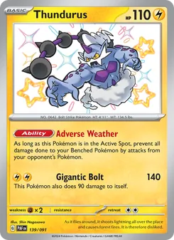 Thundurus card from Paldean Fates, number 139/91