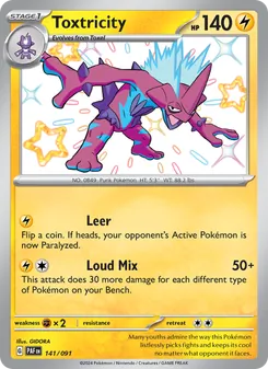 Toxtricity card from Paldean Fates, number 141/91