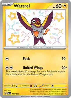 Wattrel card from Paldean Fates, number 145/91