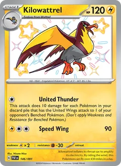 Kilowattrel card from Paldean Fates, number 146/91