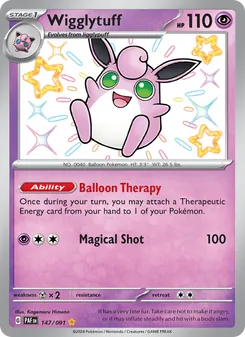 Wigglytuff card from Paldean Fates, number 147/91