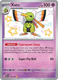 Xatu card from Paldean Fates, number 152/91
