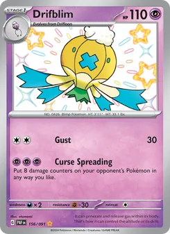 Drifblim card from Paldean Fates, number 156/91