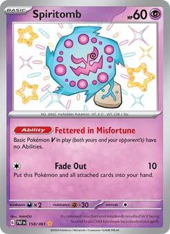 Spiritomb card from Paldean Fates, number 158/91