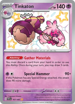 Tinkaton card from Paldean Fates, number 167/91