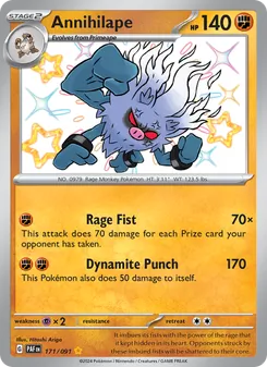 Annihilape card from Paldean Fates, number 171/91