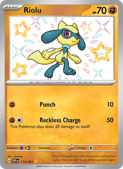 Riolu card from Paldean Fates, number 173/91
