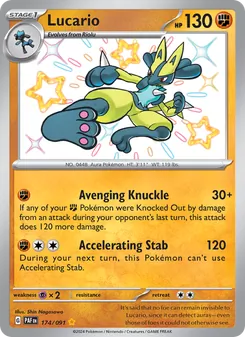 Lucario card from Paldean Fates, number 174/91