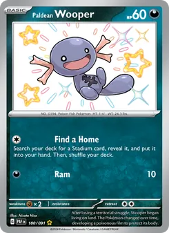 Paldean Wooper card from Paldean Fates, number 180/91