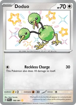 Doduo card from Paldean Fates, number 199/91