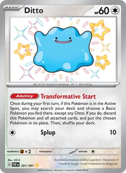 Ditto card from Paldean Fates, number 201/91