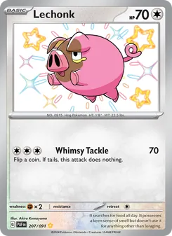Lechonk card from Paldean Fates, number 207/91