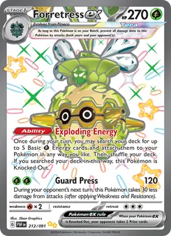 Forretress ex card from Paldean Fates, number 212/91