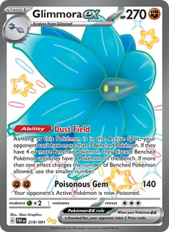Glimmora ex card from Paldean Fates, number 218/91