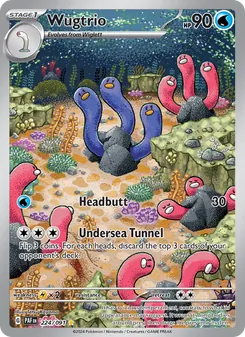 Wugtrio card from Paldean Fates, number 224/91