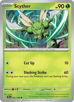 Scyther card from Temporal Forces, number 001/162