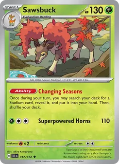 Sawsbuck card from Temporal Forces, number 017/162