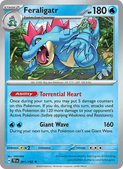 Feraligatr card from Temporal Forces, number 041/162