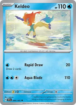Keldeo card from Temporal Forces, number 044/162