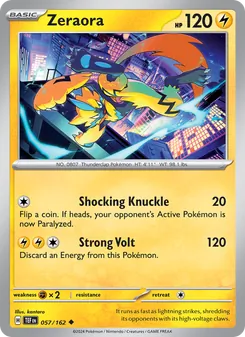 Zeraora card from Temporal Forces, number 057/162