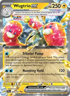 Wugtrio ex card from Temporal Forces, number 060/162