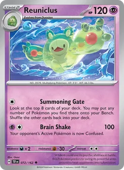 Reuniclus card from Temporal Forces, number 072/162