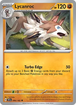 Lycanroc card from Temporal Forces, number 090/162