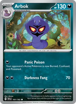 Arbok card from Temporal Forces, number 101/162