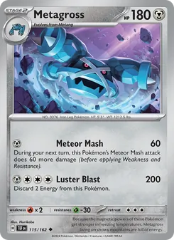 Metagross card from Temporal Forces, number 115/162