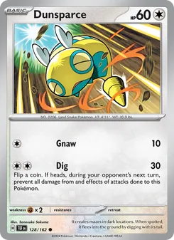 Dunsparce card from Temporal Forces, number 128/162