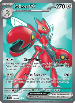 Scizor ex card from Temporal Forces, number 195/162