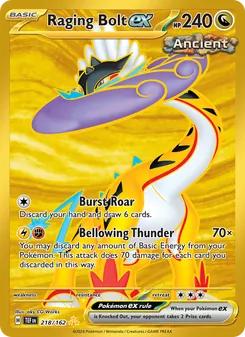 Raging Bolt ex card from Temporal Forces, number 218/162