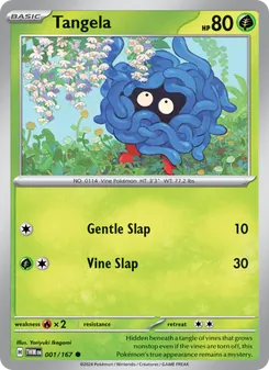 Tangela card from Twilight Masquerade, number 001/167