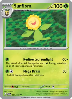 Sunflora card from Twilight Masquerade, number 007/167