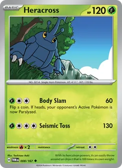 Heracross card from Twilight Masquerade, number 008/167