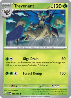Trevenant card from Twilight Masquerade, number 013/167