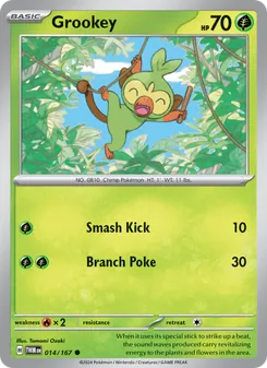 Grookey card from Twilight Masquerade, number 014/167