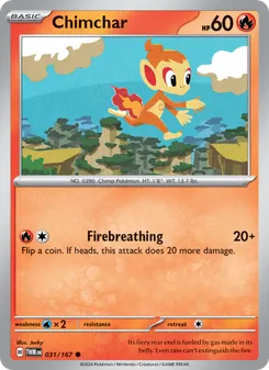 Chimchar card from Twilight Masquerade, number 031/167