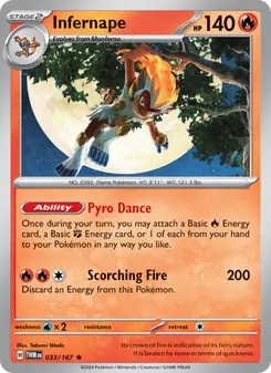 Infernape card from Twilight Masquerade, number 033/167