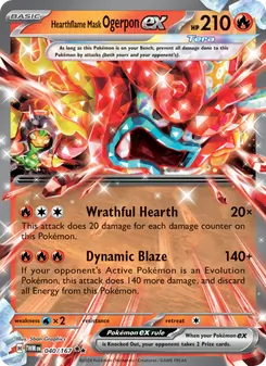 Hearthflame Mask Ogerpon ex card from Twilight Masquerade, number 040/167