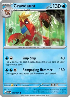 Crawdaunt card from Twilight Masquerade, number 048/167